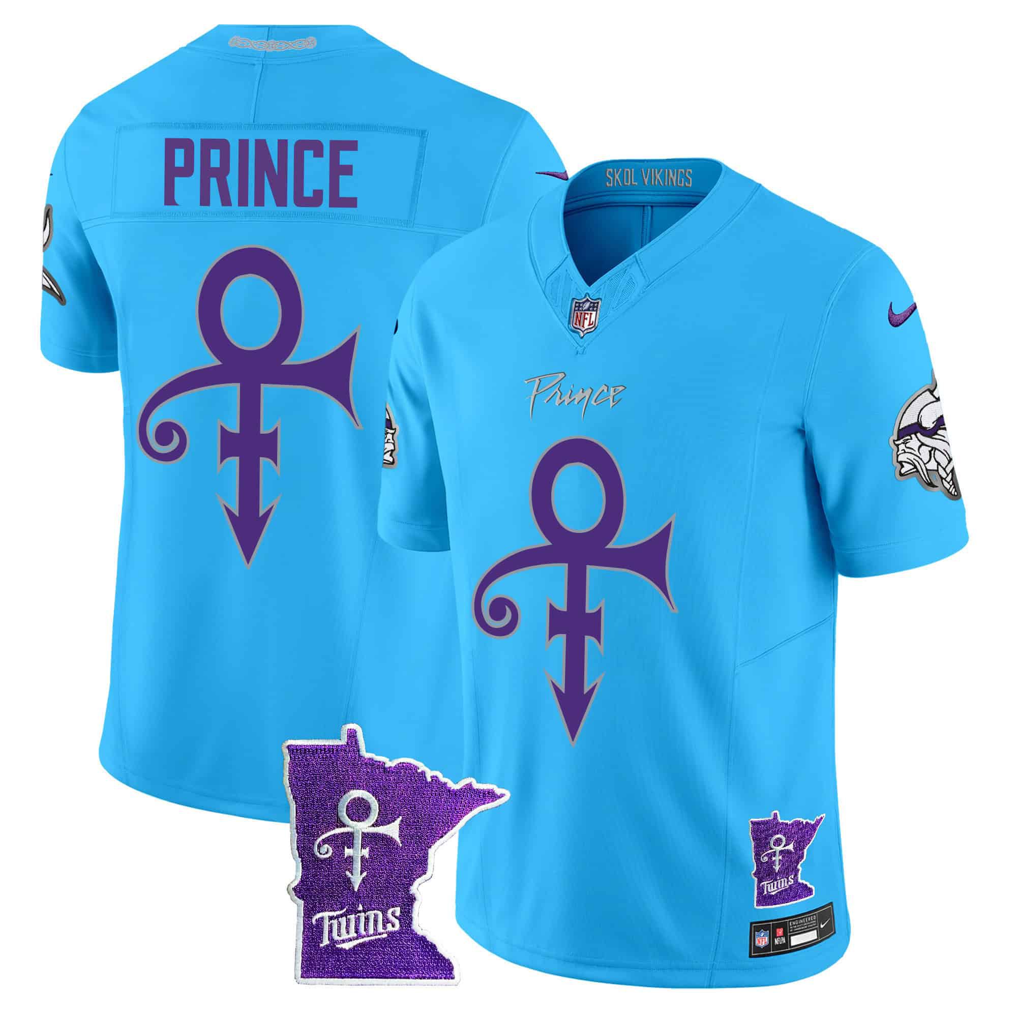 Men Minnesota Vikings Blank Light Blue 2024 Nike Prince Vapor Limited NFL Jersey